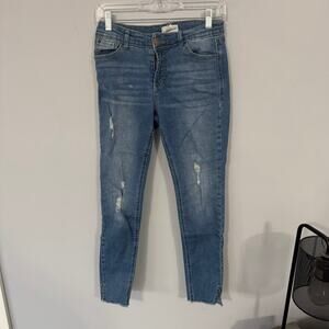 Republic Denim Distressed Lighter Medium Wash Cropped Jeans Women's Size 4 / 26